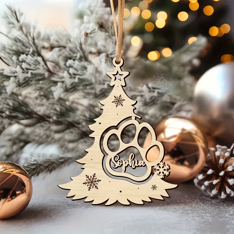 TEMU Decorazione personalizzata per albero di Natale con di di animale - Personalizzabile con /lettere, elegante decorazione a forma di marrone-oro