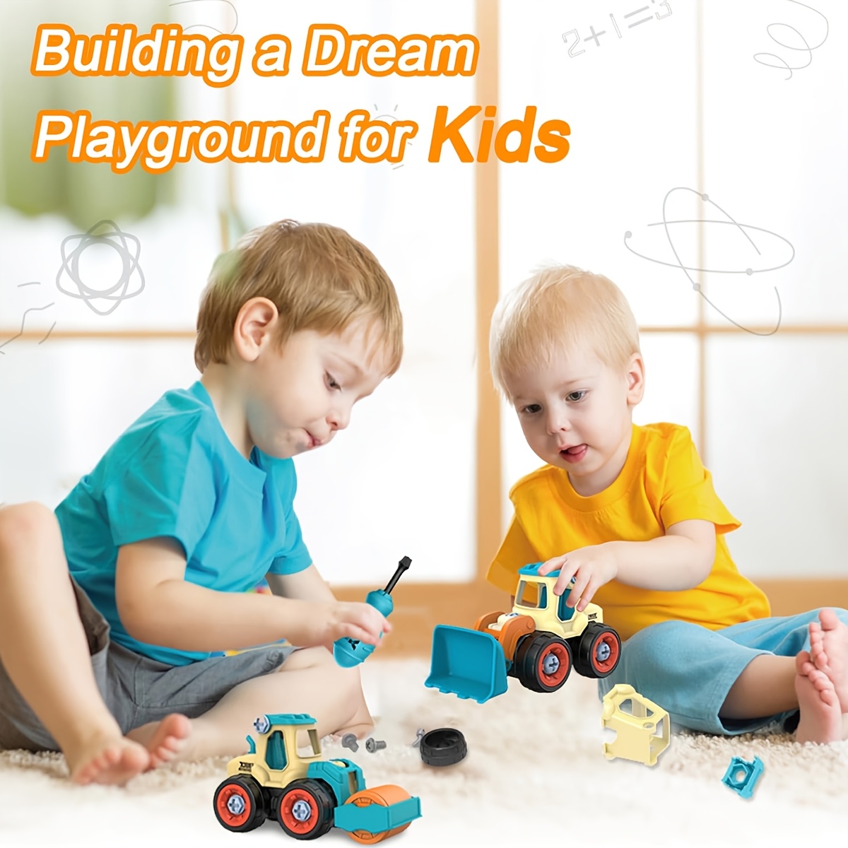 4pcs Construction Vehicle Set with 1 Screwdriver, Children's Assembly and Disassembly Toy Excavator, Detachable and Screw-On Educational Building Blocks for Boys and Toddlers, Christmas Gift, New Year Gift, Birthday Gift for Kids. Some Accessory 12 4pcs Construction Vehicle Set with 1 Screwdriver, Children's Assembly and Disassembly Toy Excavator, Detachable and Screw-On Educational Building Blocks for Boys and Toddlers, Christmas Gift, New Year Gift, Birthday Gift for Kids. Some Accessory - Image 12