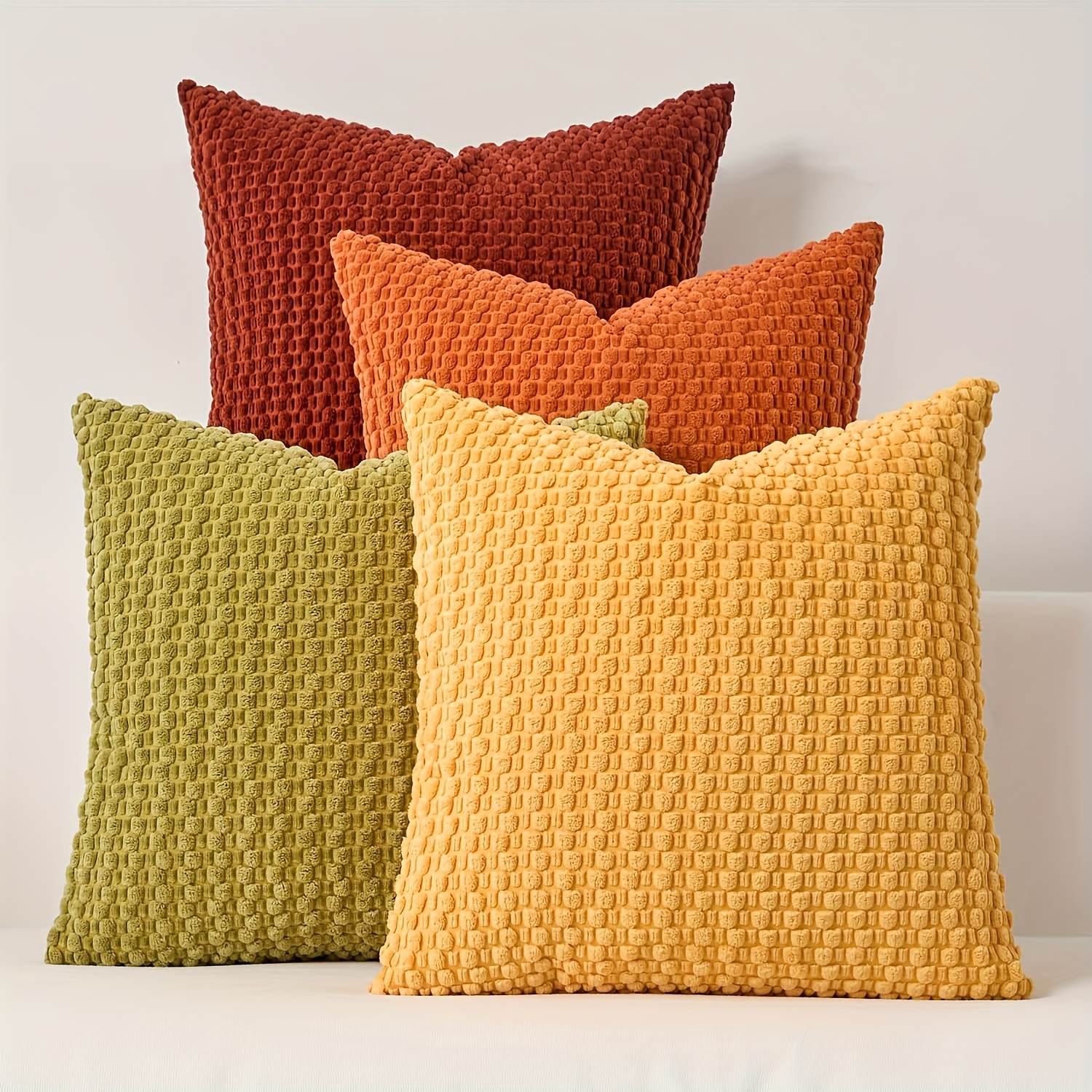 TEMU A Set Of 4 Corduroy Pillow Covers Designed To Corn , In Solid Colors And Perfect For Decorating Your The Living Room Or Bedroom. Ideal For