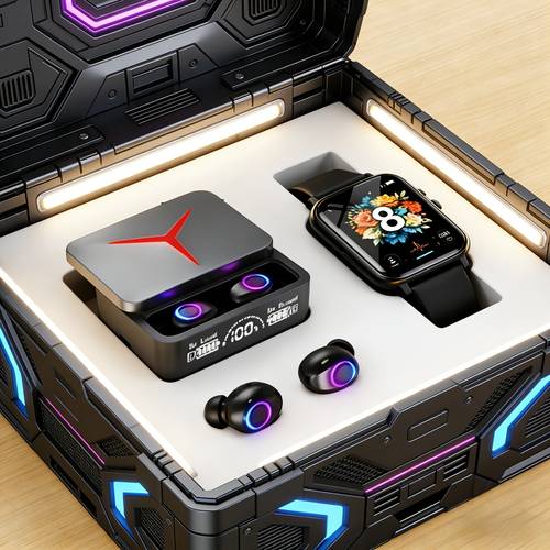 2026 latest smartwatch earbuds set black wireless bluetooth earbuds accurate watch positioning wireless communication call function message notifications measurement monitoring multiple sports fitness tracking