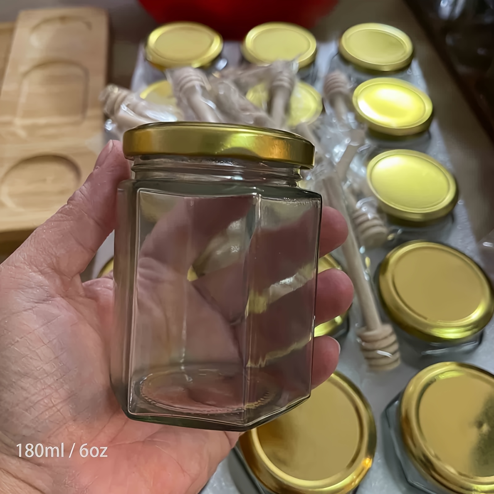 TEMU 36pcs-180ml Small Glass Jars With Lids, Honey Jars With -small Canning Jars, Wedding Favors, Party Favors