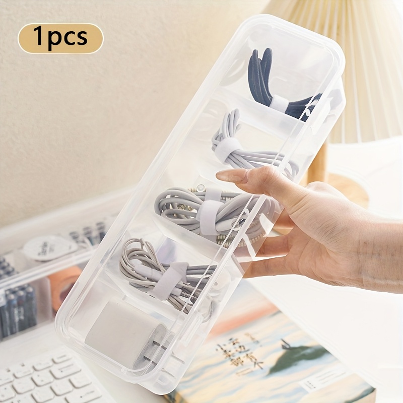 1pc Multi-functional Cable Organizer Box, Power Charging Cord And Phone Charger Organizer For Home, Living Room, Bedroom, Desktop, And Office Desk Storage Solution
