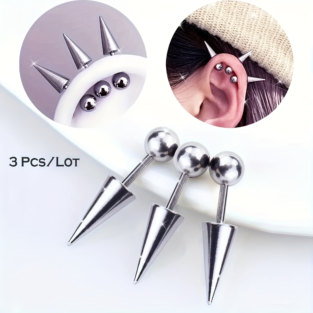 Steel Monster High Silver \u0026 Black Draculaura Nose Stud \u0026 Hoop 9 Pack | Hot  Topic, image size:1200x1200