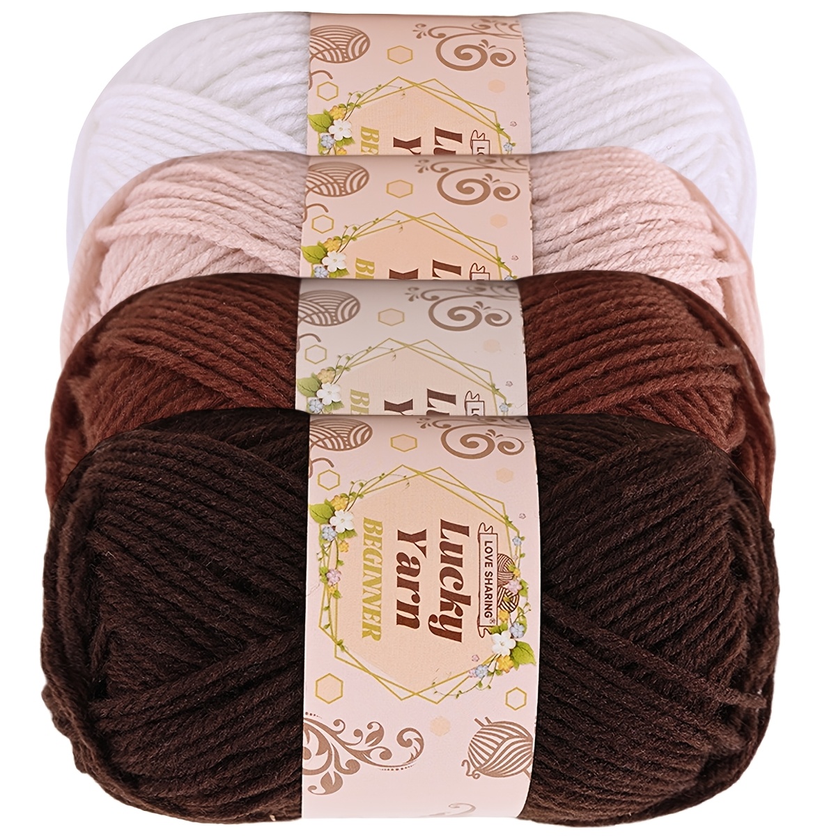 TEMU Ensemble tricoté 4 pièces 4 épaisseurs multicolore pour débutants, pinces à cheveux et écharpes pour poupée tricotées à , , hypoallergénique, ne