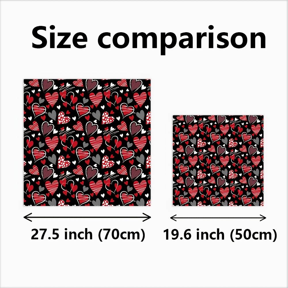 TEMU 1pc Heart-shaped Square Scarf, A Versatile Fashion Accessory. Breathable And Comfortable With A Soft, Smooth Texture. Worn Around The Neck,
