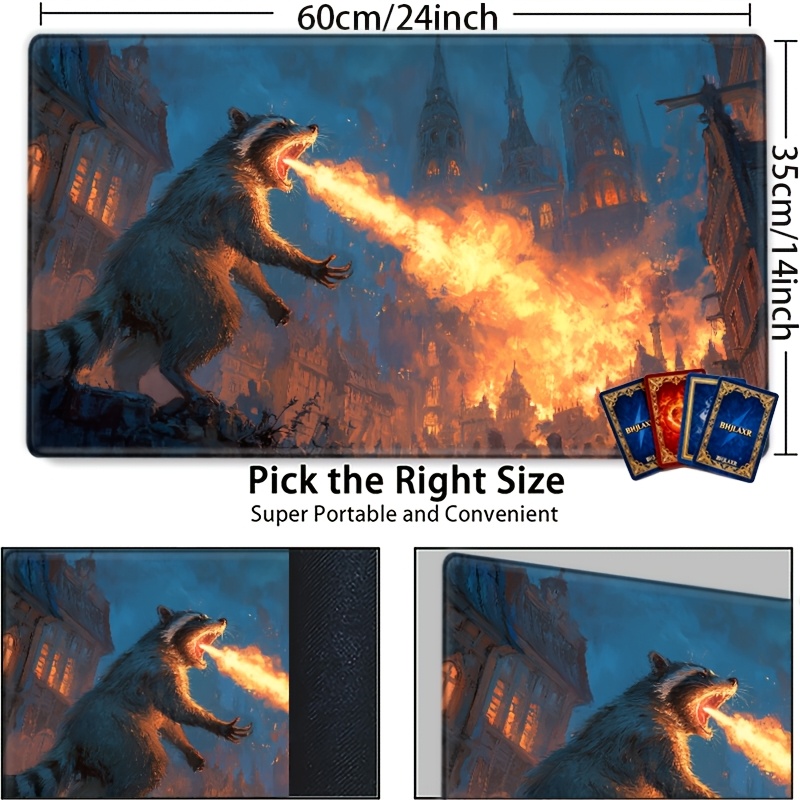 non slip playmat mouse pad featuring a fire breathing - Temu Canada