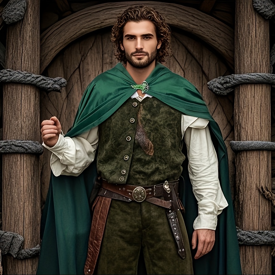 JIURUN Renaissance Umhang Mit Kapuze - Mittelalter Cosplay Kostüm