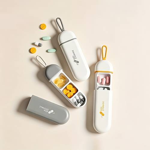 light resistant daily medication organizer with three compartments made from materials