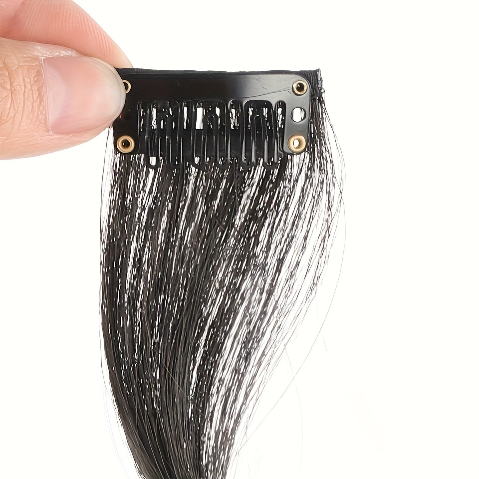 long curly wavy clip in hair extensions invisible synthetic dragon beard side bangs with temples for daily wear natural look for all hair types details 1