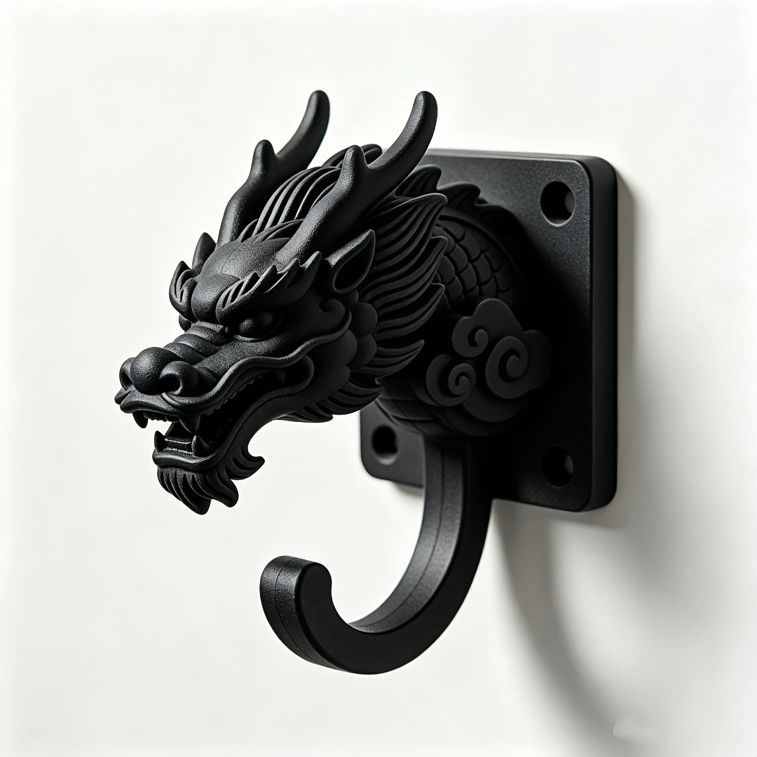 TEMU New Chinese-style Wall-mounted Hook For Bathroom Fixtures. Entryway Key Holder. 3d Printed Decorative Wall-mounted Storage Hook