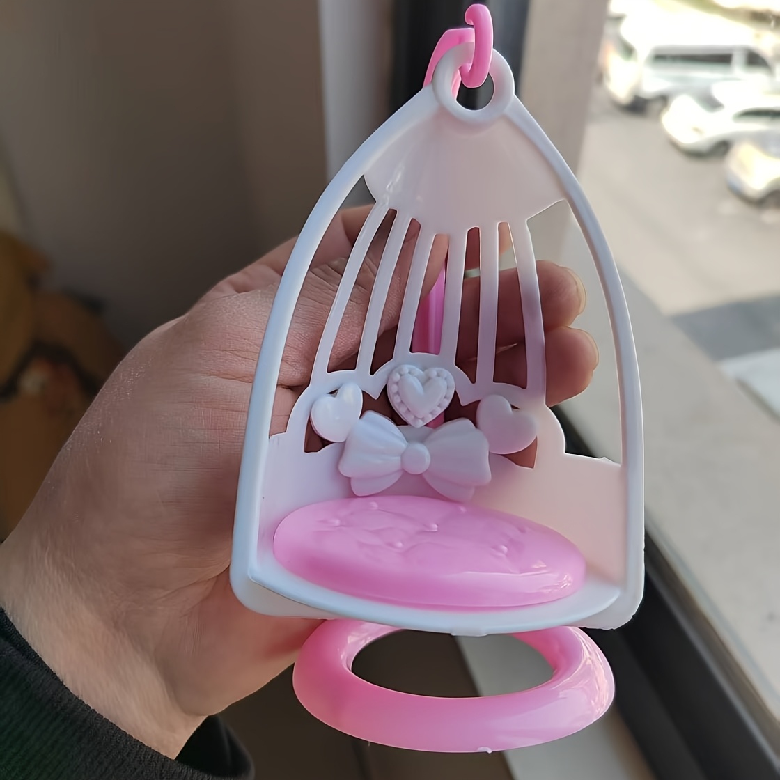 1pc Mini Swing & Hanging Basket Rocking Cradle Toy Suitable For Dolls - No Electricity Needed, Rocking Motion With Swing, Portable Accessory For Dollhouses, Bedside Decor