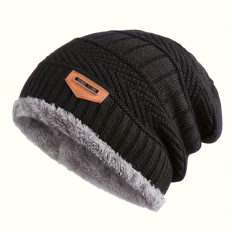 

1pc Men's Beanie, Casual Fashion Warm Hat, Ear Knit Hat, Suitable For Autumn And Winter Outdoor Riding, For Gifts, Suitable For Thin People