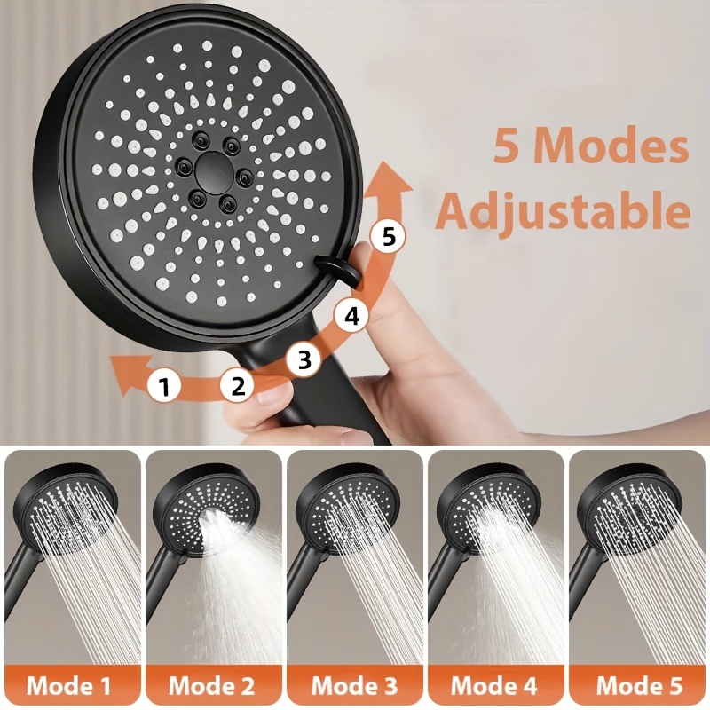 Large 5 Function Shower Head for Enhanced Bathing Experience