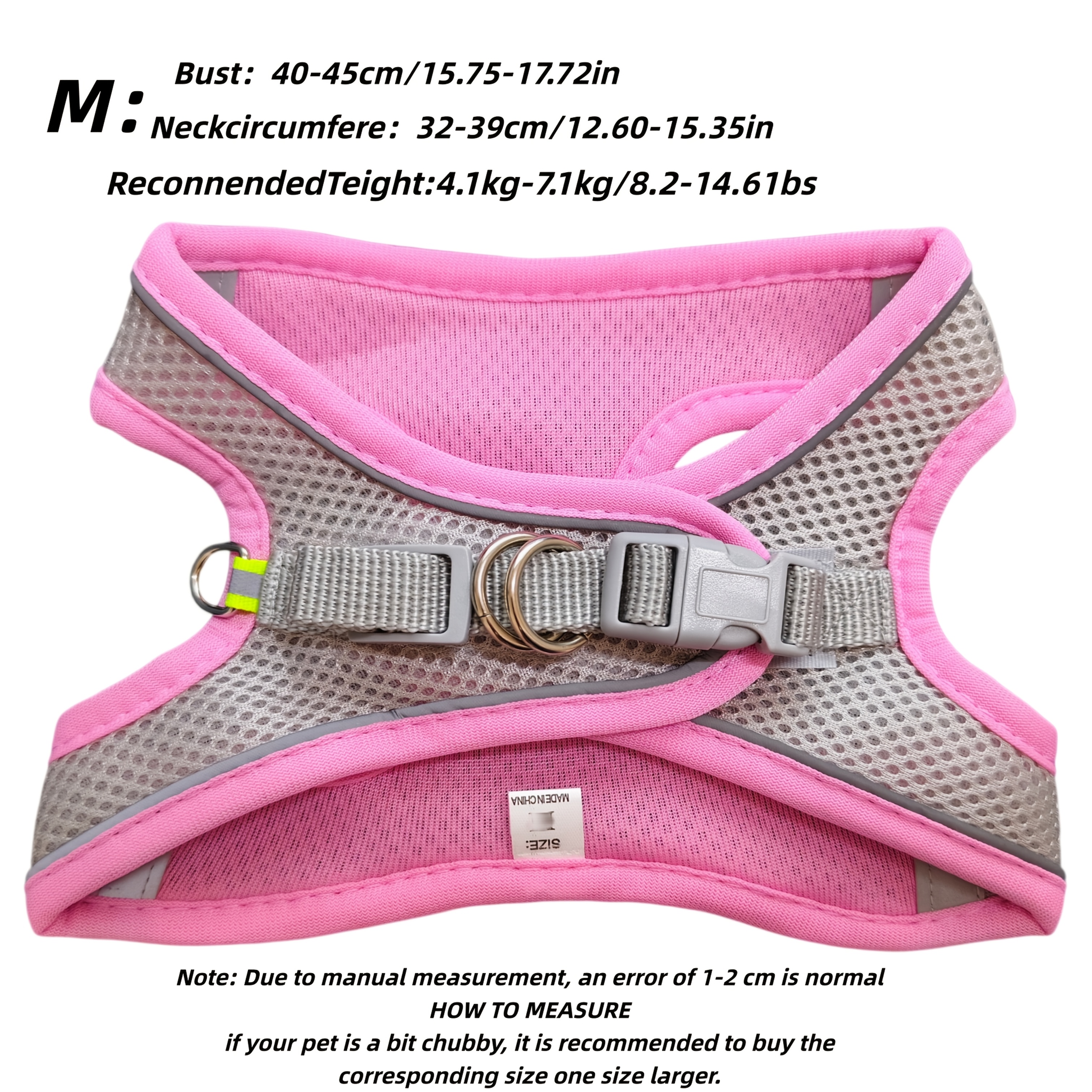 TEMU Pettorina per animali domestici, rete traspirante per , riflettente, gilet e , adatta per piccoli animali domestici, guinzaglio non
