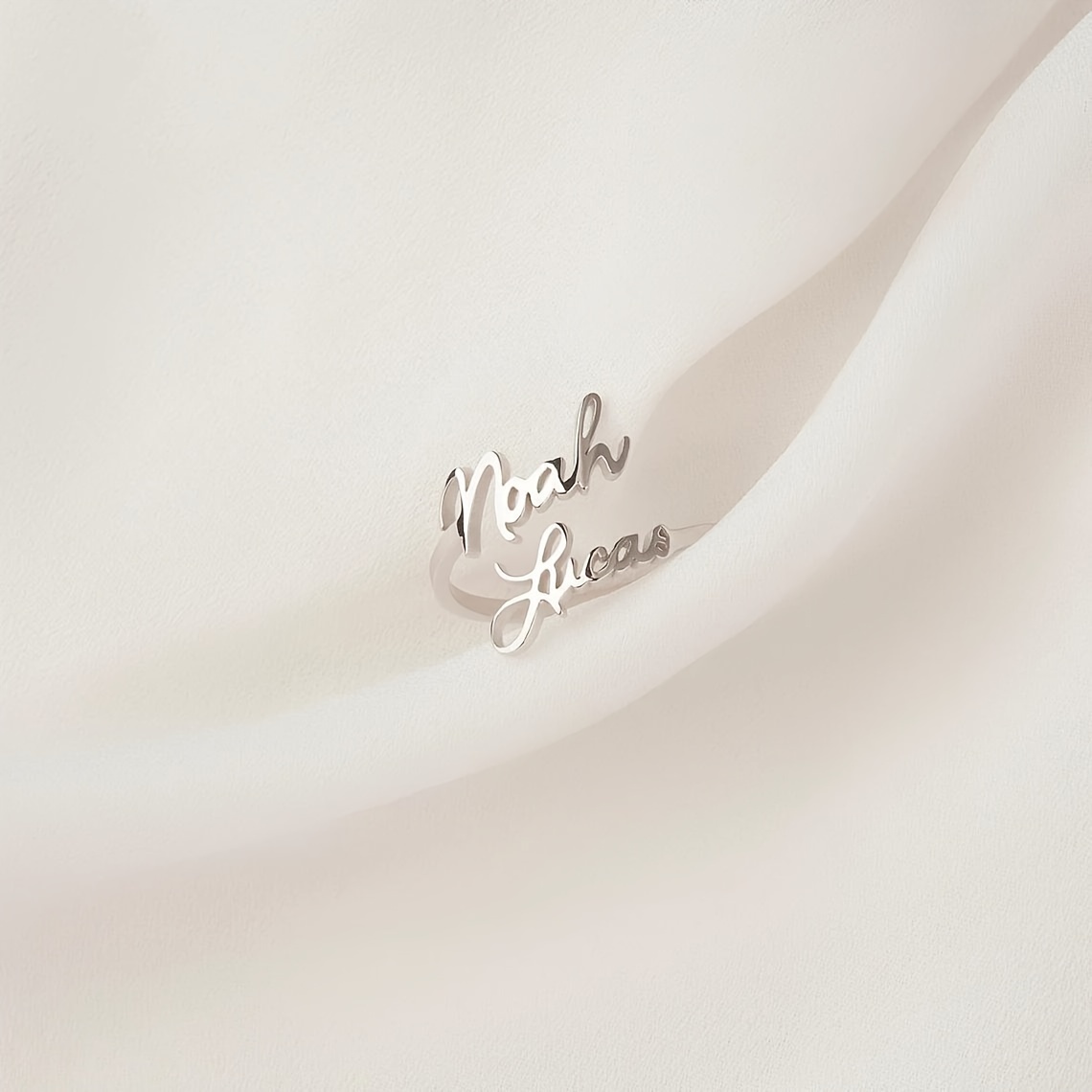 Personalized Couple's Dual Names Ring Stainless Steel Wedding Band