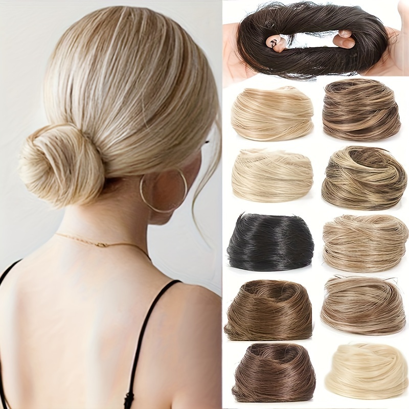 

Chic 3-inch Synthetic Hair Bun Ponytail Extension - Donut Braid For Women, Parties & Casual Attire