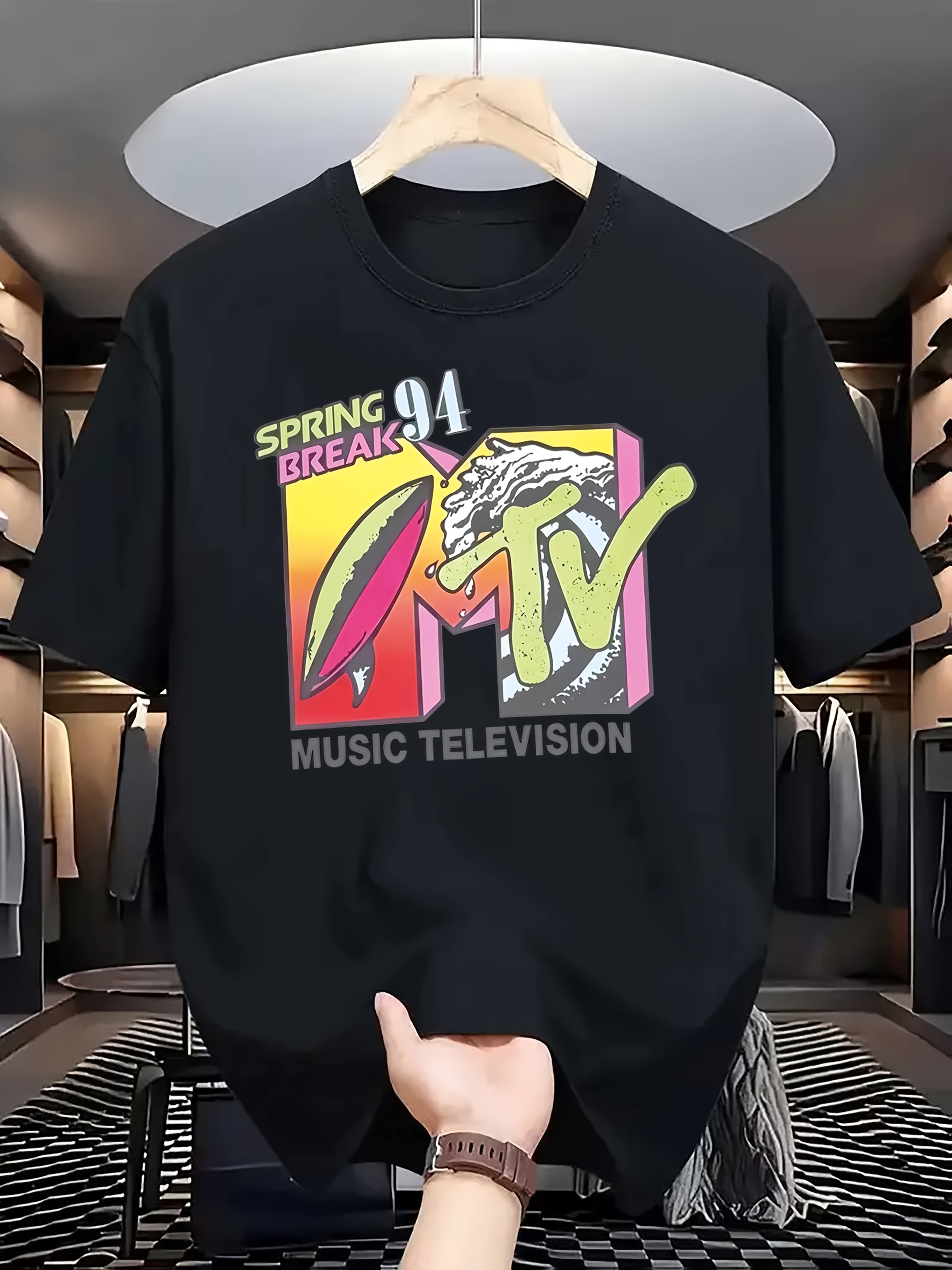 camiseta retro hombre mtv diseño televisión musical Temu Colombia
