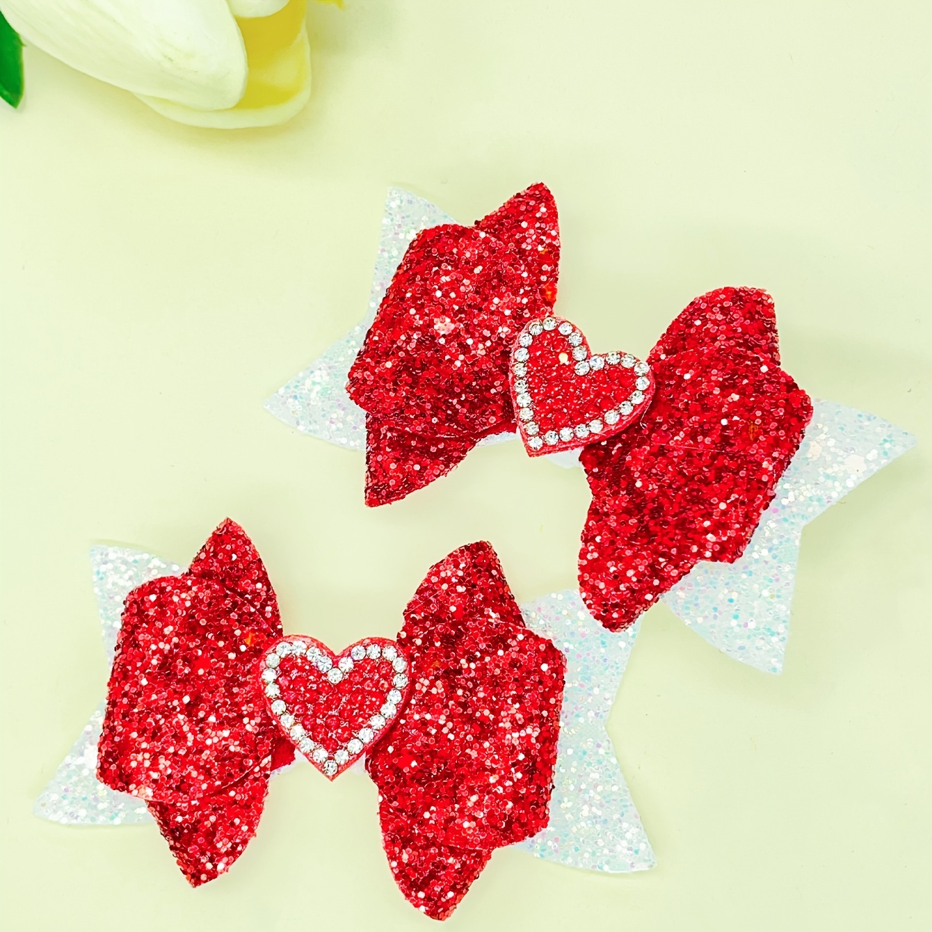 

2pcs Love Bow Hair Clip For Girls Wear Girls Hair Accessories Valentine's Day Gift Gifts Mother Day Gifts