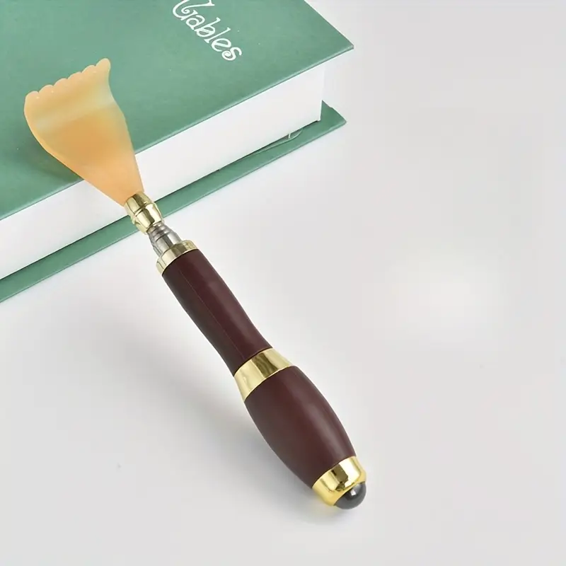 1pc telescopic back scratcher massager with soft massage roller telescopic stainless steel rod and soft scratching head ergonomic adjustable height ideal for care and everyday use home massage tool personal grooming accessory compact massager telescopic design durable construction sturdy material adjustable scratcher handheld massager elderly care travel essential Product details 2