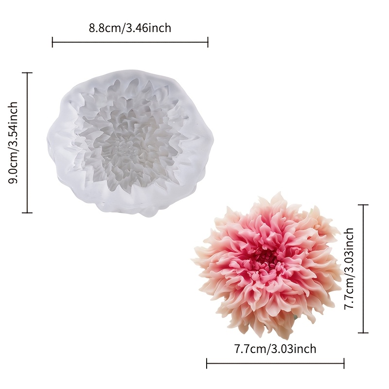 E-shop Harz-Silikonform: Eine verträumte Chrysanthemen-Silikonform. Flexibel, langlebig verformungsbeständig, wiederverwendbar. Mit dreidimensionalem,