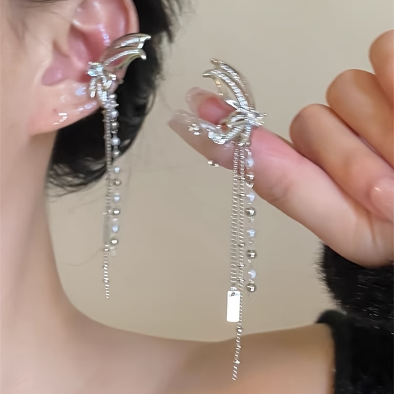 

Long Ear Women Inlaid Cz Ear No Piercing Jewelry