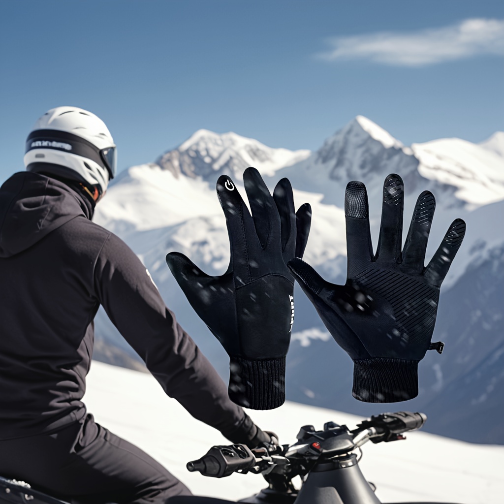 

Winter Waterproof Gloves For Men Women, Touchscreen Driving Ski Non-slip Warm Cycling Gloves