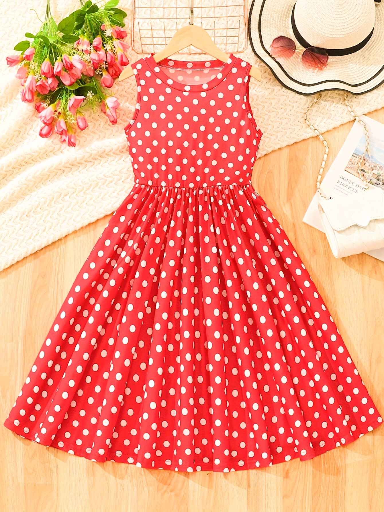 polka dot dress for girls sold on Temu United States