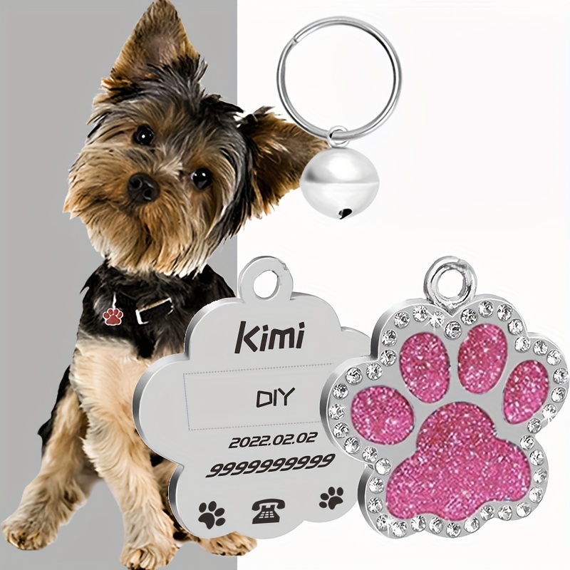 

Personalized Pet Id Tag With Bell, For Beautifully Packaged Engraved Custom Dog Name Tag For Safety, Dog And Cat Collar Accessories