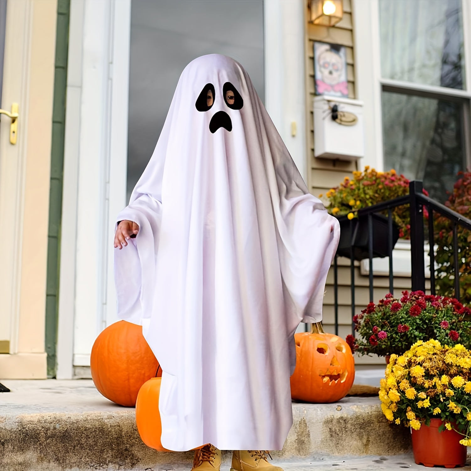 

Party Unisex Costume Decoration, White Makeup Cloak, White Cloak Prop Spooky Trick-or-treating