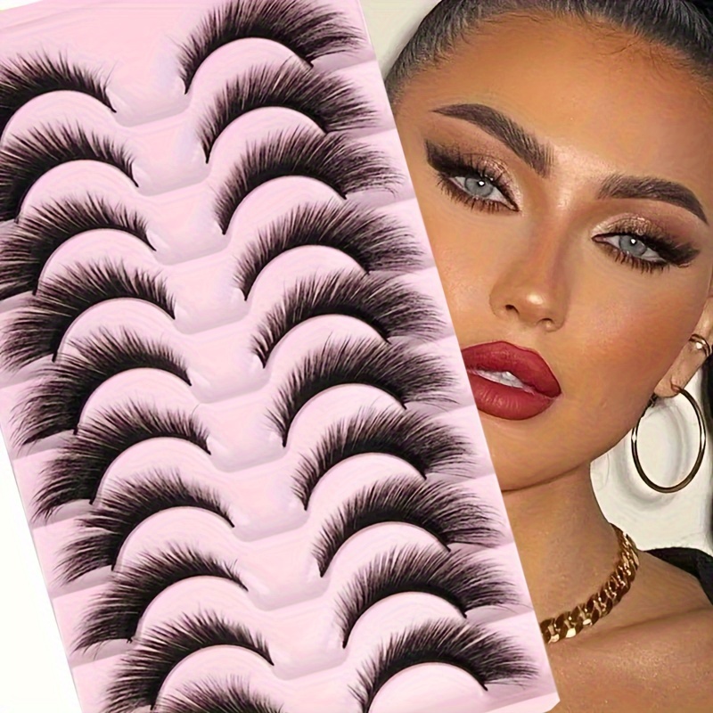 

10 Pairs Of 8d False Eyelashes - Use Long And Eyelashes To An