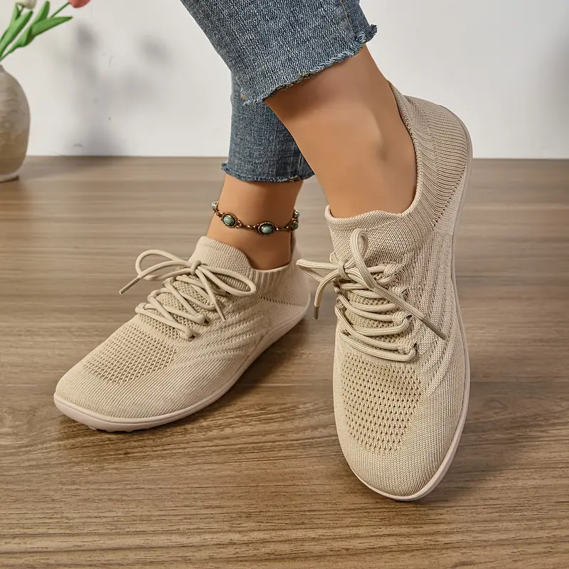 womens ultra light barefoot sneakers wide fit zero drop breathable knit for walking washable movement style details 5