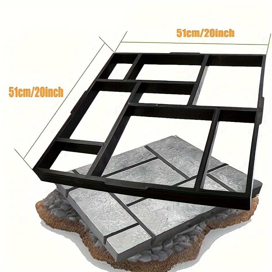 

Reusable Plastic Garden Concrete Pavement Mold - 8 Grid Stepping Stone Paver Lawn Patio Walkway Pavement Paving Mold For Garden Pathway