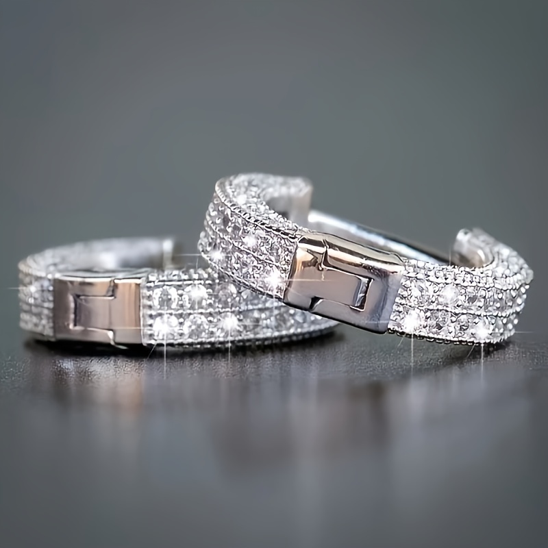 2pcs Boho Hoop Earrings for Women — Hypoallergenic Zirconia Inlay