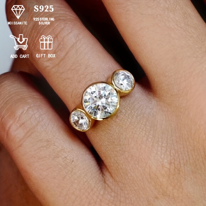 4G S925 Silver Wedding Ring with 4 Carats Moissanite