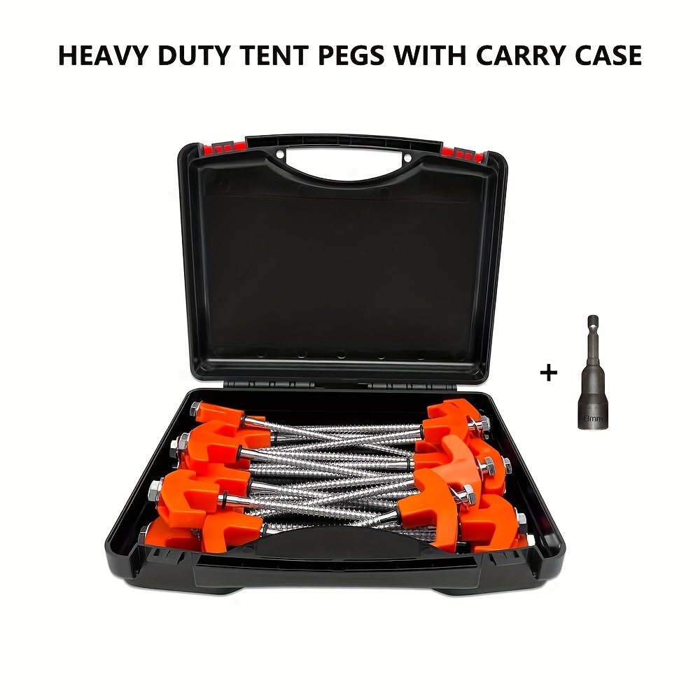 E-shop 1 Satz Schwerlast Schrauben Zelt- und Markisen Nagelset - Einfache Installation, Keine Hammer Nägel erforderlich, Sicher für Outdoor Camping,