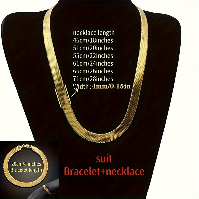 

A Luxurious Hip Hop Suit - A Stylish And Sophisticated Necklace And Bracelet Combination - Glitter At A Party, Style Enhancement And Gift- With An 18k Gold-plated Snake Chain Design As A Gift For