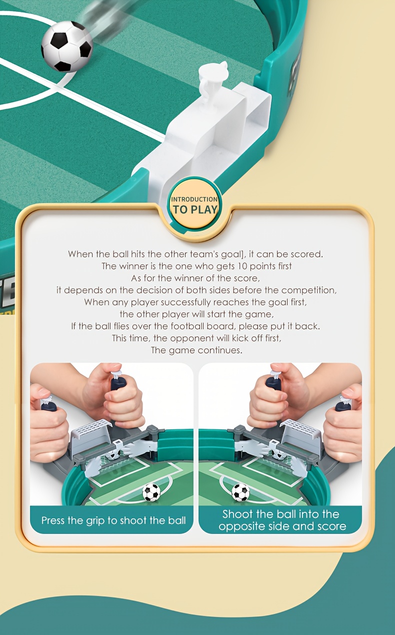 1 Set Familiefeest Tafelvoetbal Bordspel - Draagbaar, Educatief Gevechtsscharen Gevechtsspel, Ideaal voor Ouder-Jongeren Paren Competitie, Perfect Cadeau voor Moederdag, Vaderdag, Jongeren Dag, Buiten Entertainment|Realistisch Voetbalspel|Duurzaam ABS Materiaal, Voetbal Accessoires