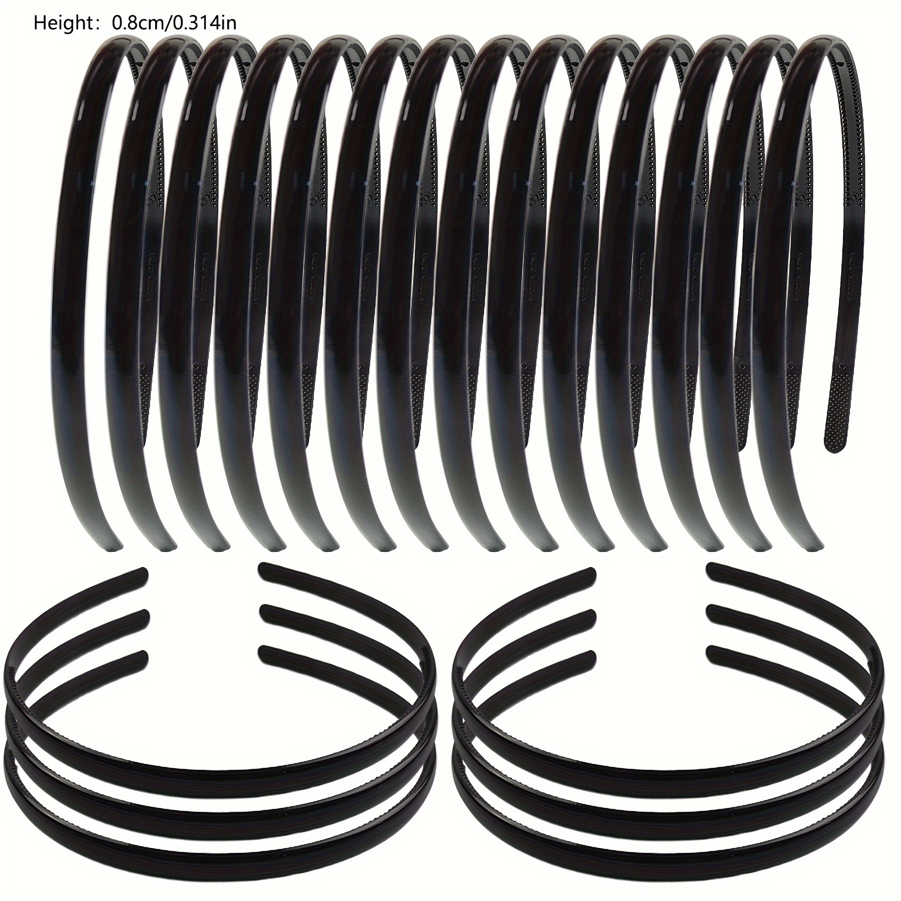 Image of 20pcs Ultra-thin Headband Plastic Hairband Non-slip Hair Additions Ladies Hair Bands Plastic Thin Headband With Teeth, Hairband