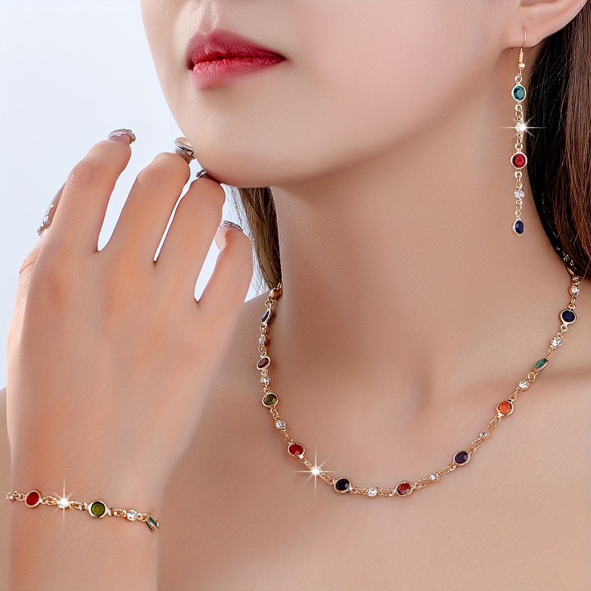 E-shop Elegantes, leichter Luxus, hochwertiges, wunderschönes Ohrringe-, Armband- Halsketten-Set