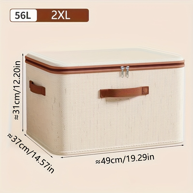 Boîte de rangement pliable sous le lit avec couvercle - Organisateur en tissu résistant, Organisateur de lit peu encombrant pour vêtements, literie, fournitures de bureau - Conception minimaliste facile à nettoyer