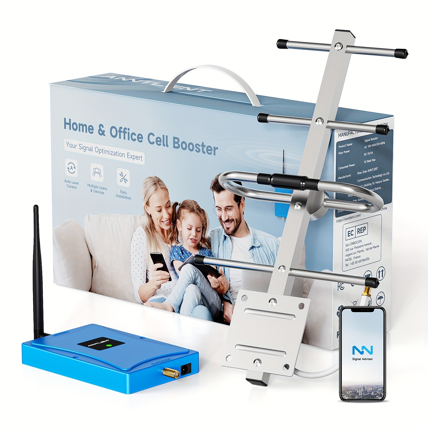 

Cell Phone Signal Booster, Smart App Help Install, High Gain Outside Antenna, Boost 5g & Lte Signal On Band 13, Fcc Approved