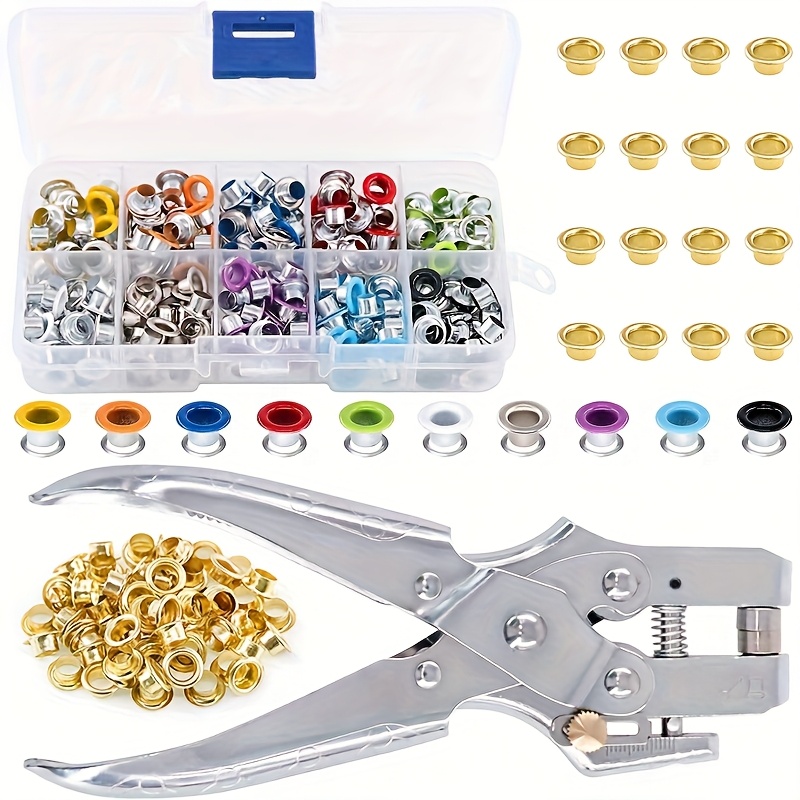 TEMU 400pcs/ Set 10 Colors 5mm Metal Grommets Kit Metal Eyelets Kits Shoe Eyelets Grommet Sets For Leather Fabric Belt Clothes