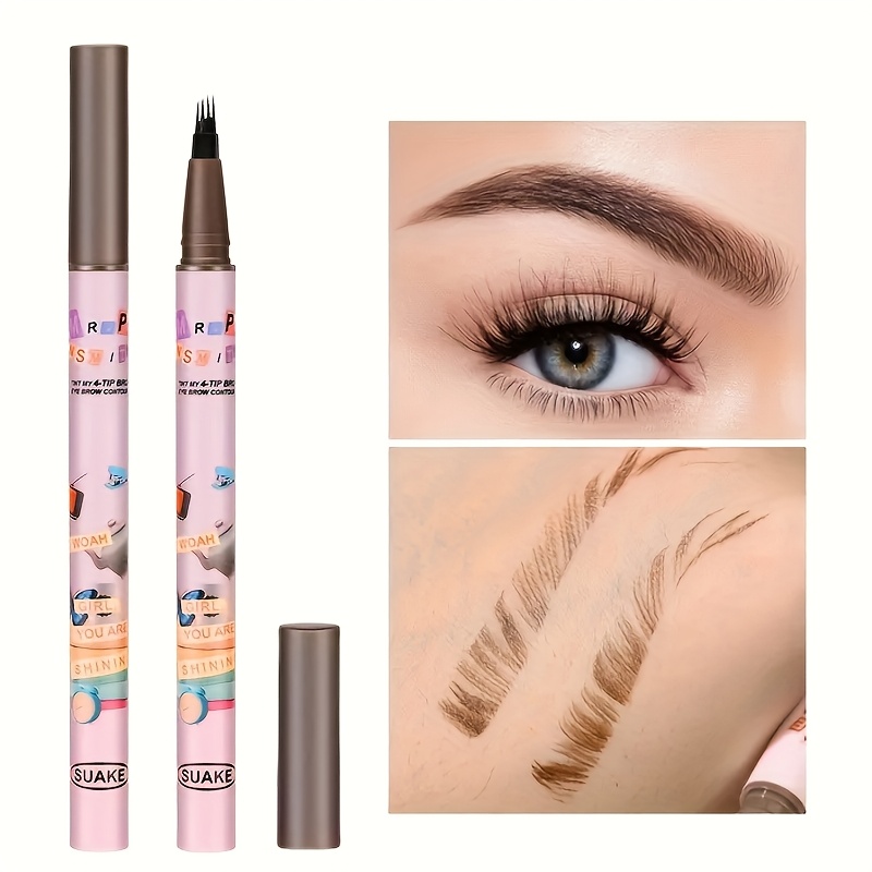 waterproof eyebrow pencil sweat proof and smudge resistant quick dry long wear makeup   in dark brown grey   light brown liquid eyebrow pen   beginners travel size