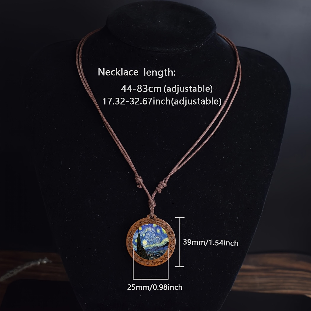 Inspirational Bible Verse Wood Glass Cabochon Necklace