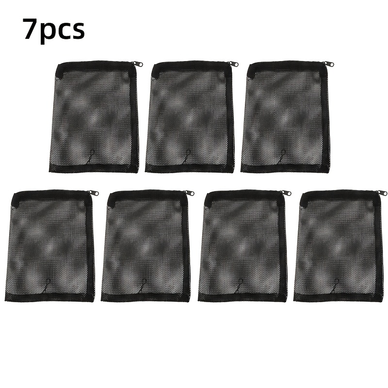 TEMU 7pcs High Density Fish Tank Filter Bag, Anti Clogging Overflow, Of Impurities, Essential For Aquarium Bottom Tank Filtration, With Zipper,