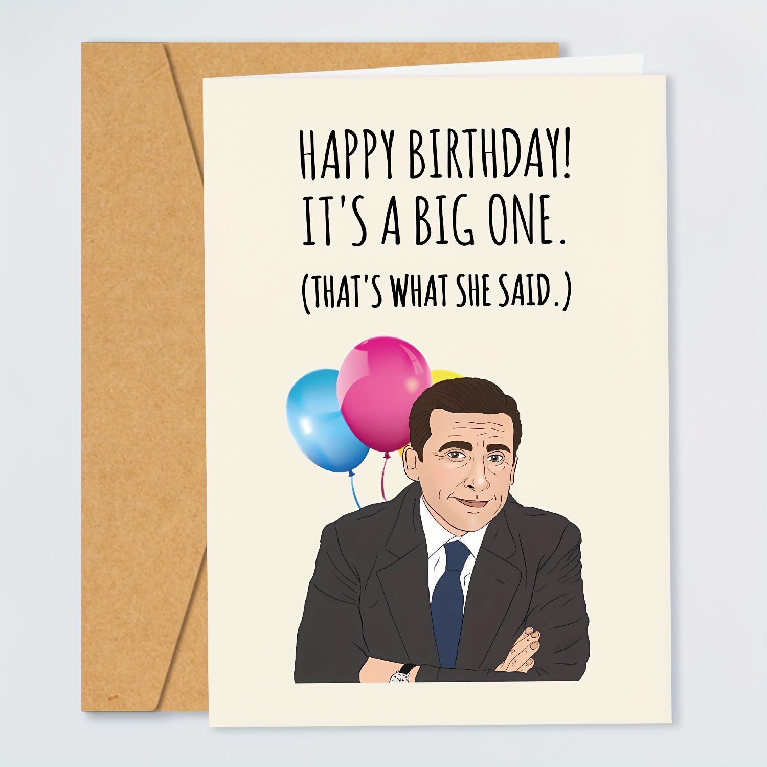 

1pc, Funny Birthday Card For Him Her Men Women, Happy Birthday Greetings Cards, That's What She Said Michael Birthday Card