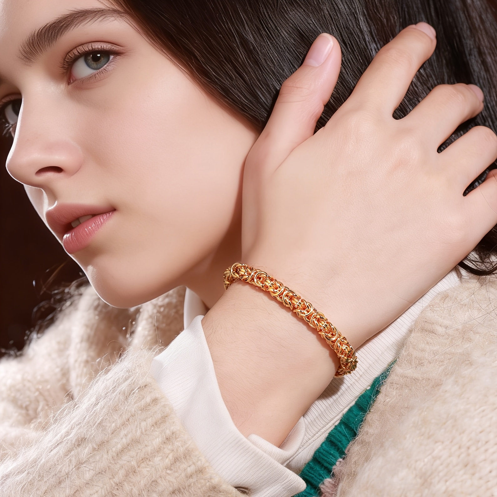 Image of 925 Silver, Women's Rope Bracelet, Elegant And Shiny, With Lobster Clasp, Safe And Firm, Suitable As A Gift For Christmas, Valentine's Day, Mother's Day, With Exquisite Gift Box