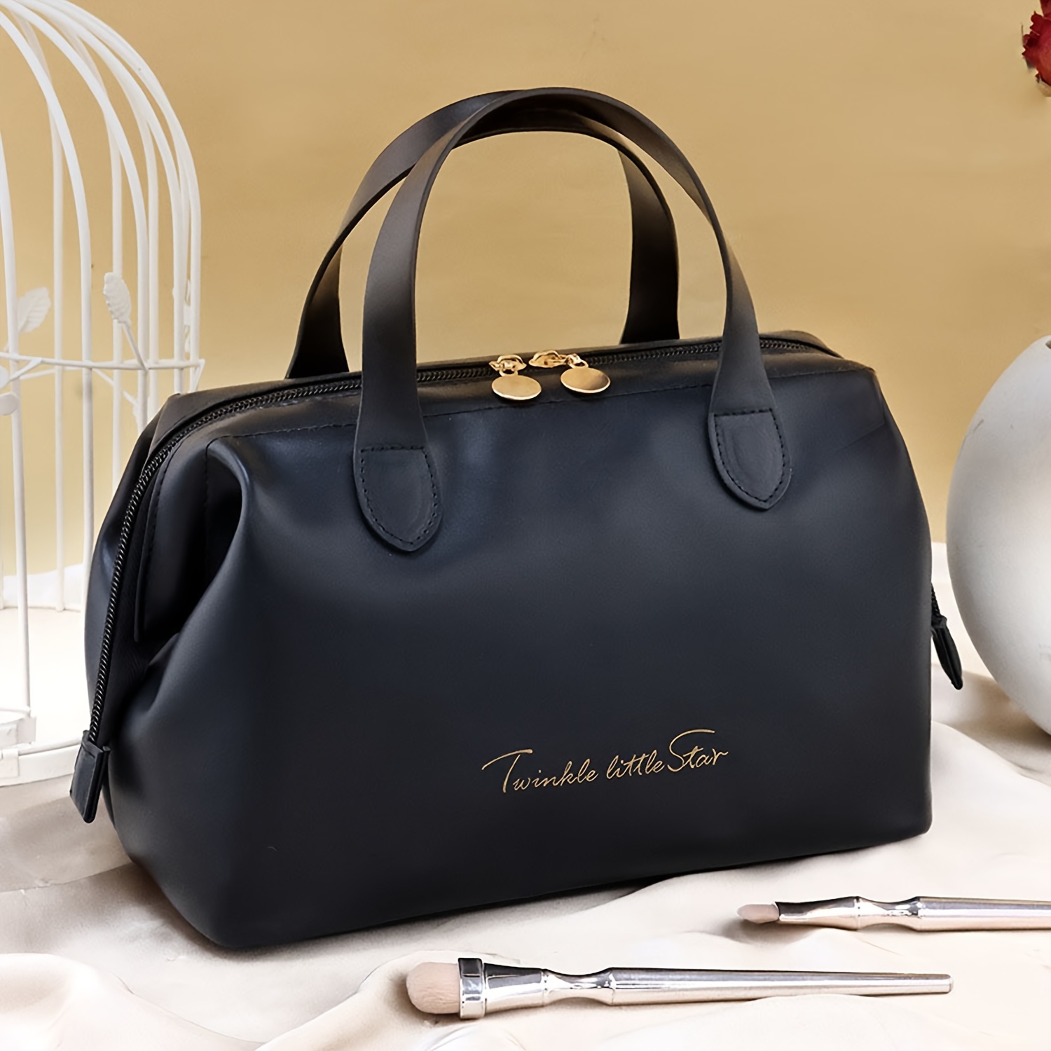 TEMU Large Capacity, Fashionable Storage Bag For Cosmetics With Luxurious And Sophisticated Design Suitable For Travel And Toiletries