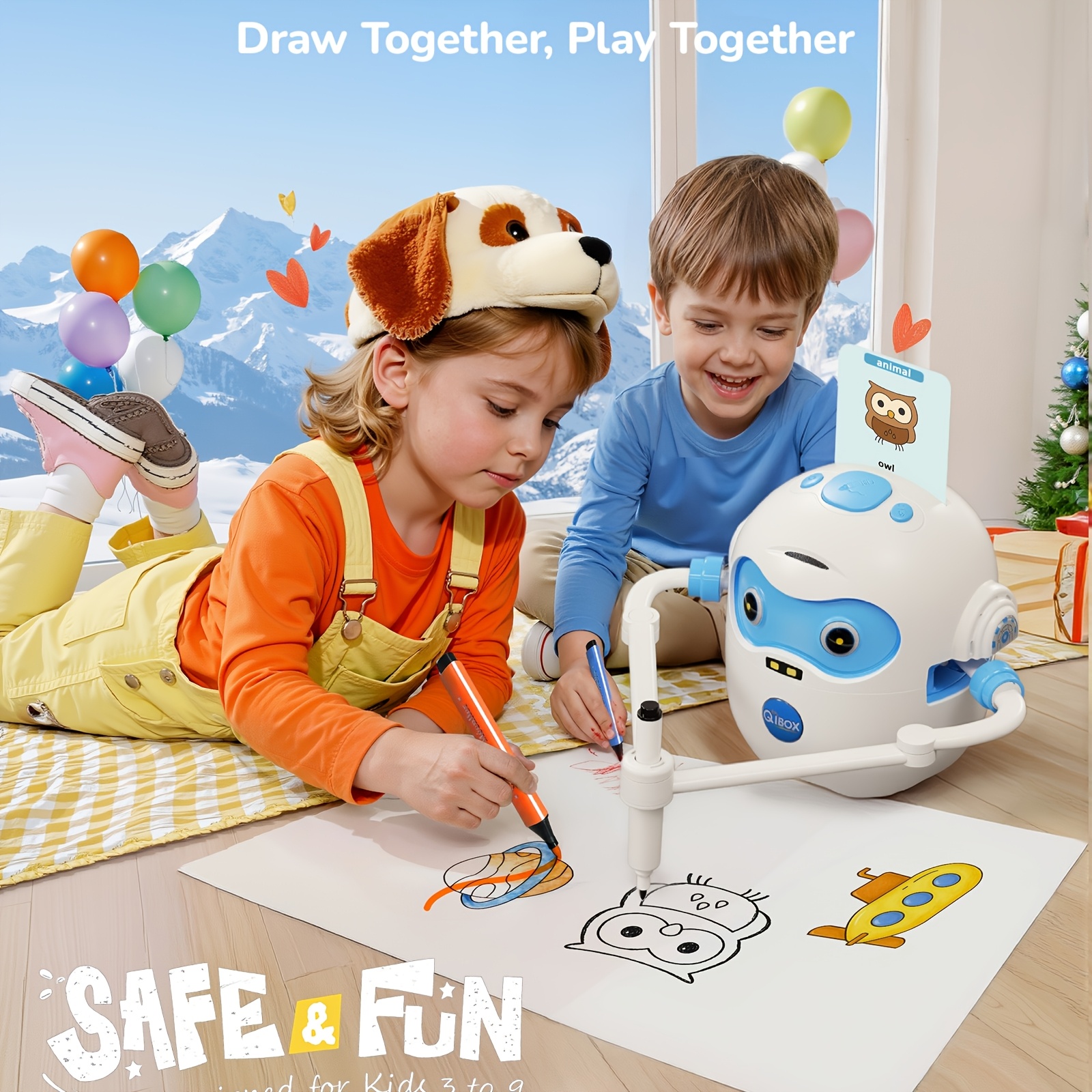 drawing robot rechargeable four in interactive educational robot drawing machine with 100 cards and color pens 3 8 year old boys and girls birthday and christmas learning toys Product details 4