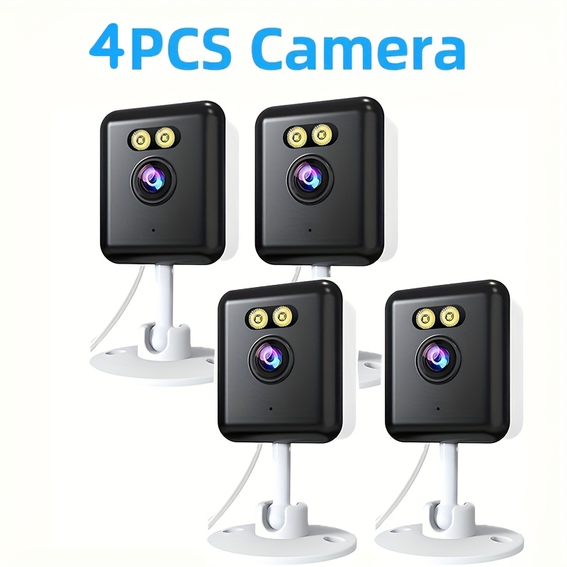 TEMU 4pcs-1080p Full Hd Video, Wireless Security Camera, Pet Monitor, Home Camera, Low-power Camera, 36v Power Supply, 2.4ghz/wifi Connection, Motion